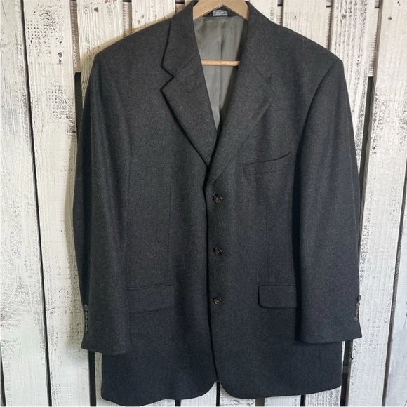 Joseph & Lyman Cashmere Blazer Men's 42R Charcoal Gray 3 Button Single NonVented - Picture 1 of 11